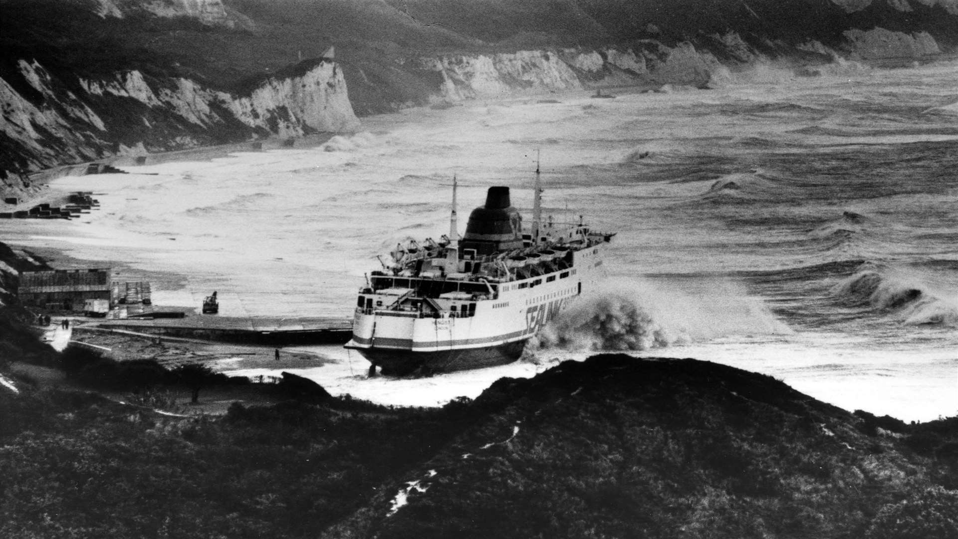 The picture of the ship Kent residents might be more familiar with when she was called Hengist and beached off Folkestone during the 1987 storms. Picture: Paul Amos