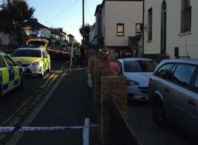 Emergency crews at the scene in Albion Road, Gravesend. Picture: Marianne Milligan.