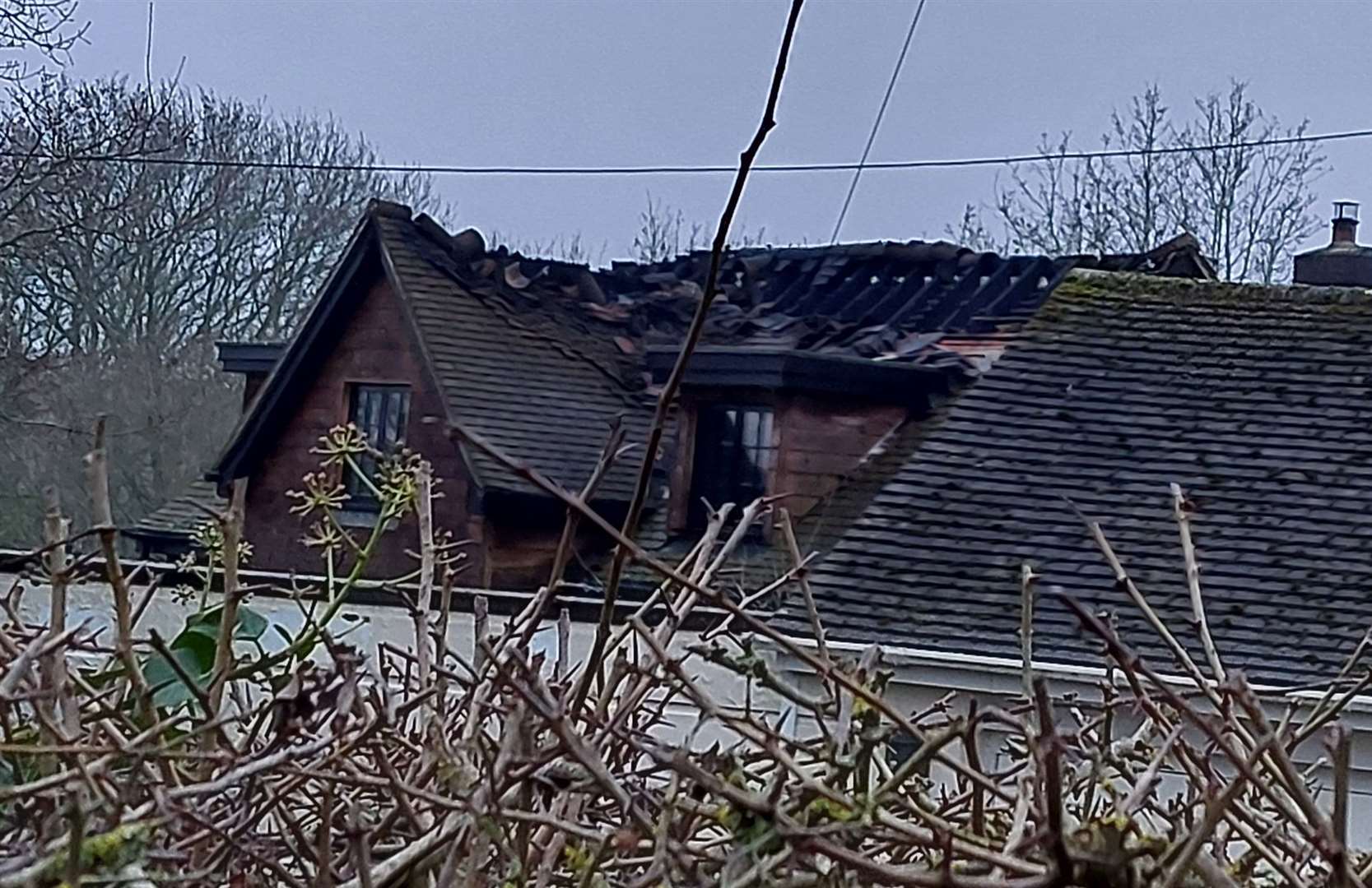 The aftermath of a fire in Hackington Road, Tyler Hill, near Canterbury