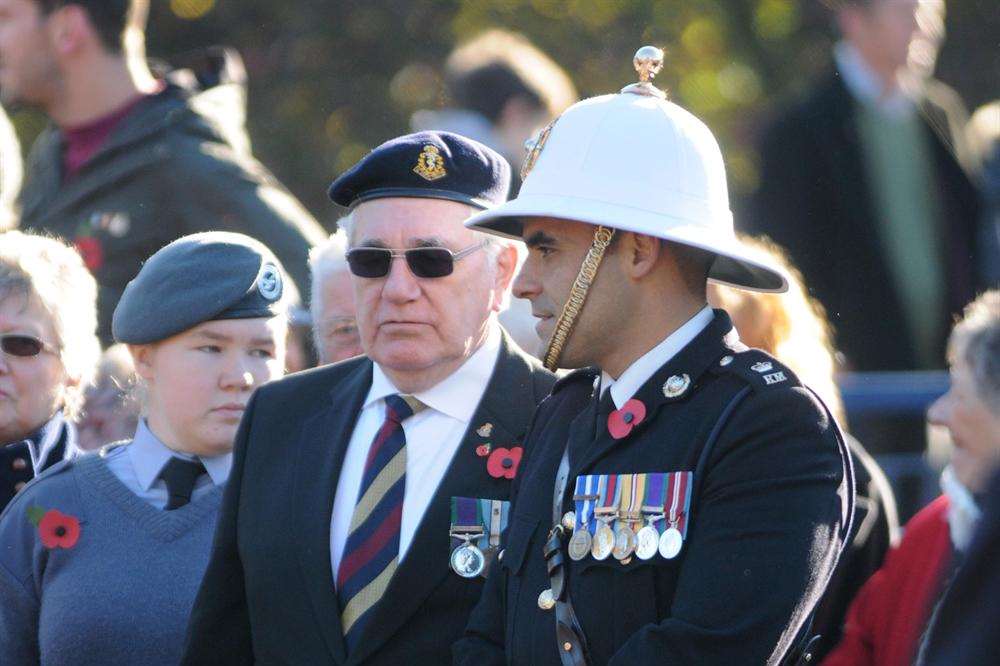 Two veterans from last year's Remembrance Ceremony at Hythe