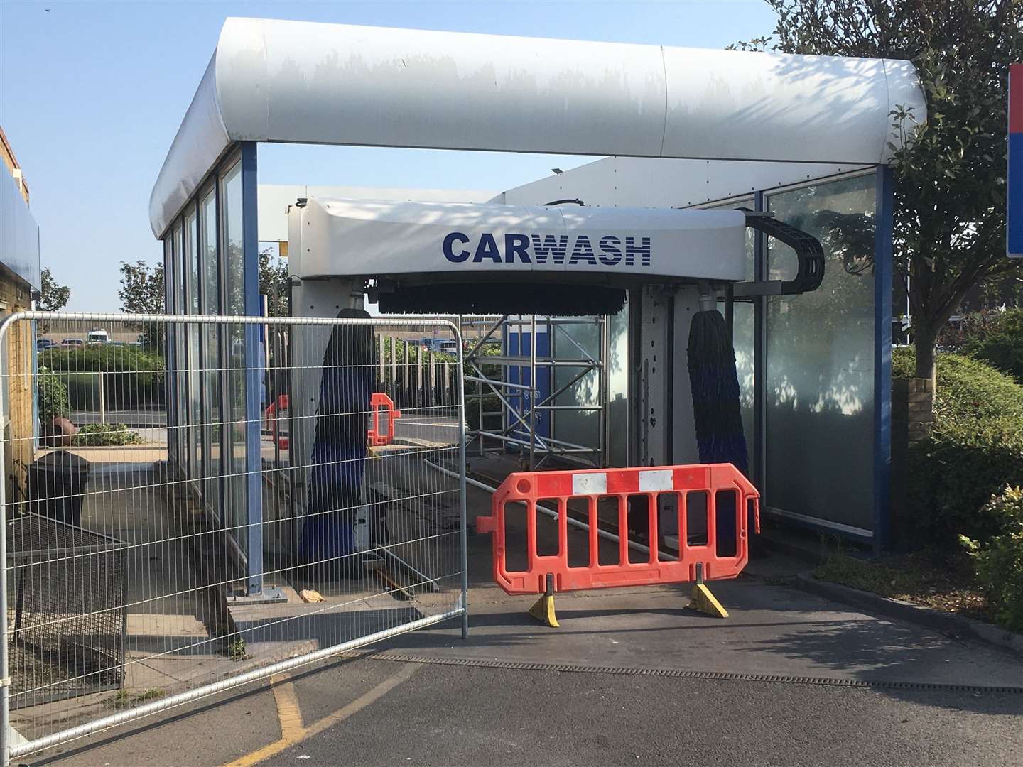 The car wash is closed while Tesco petrol station in Bridge Road, Sheerness, gets a facelift and a new canopy