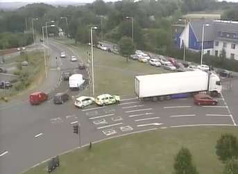 Drovers roundabout during the incident