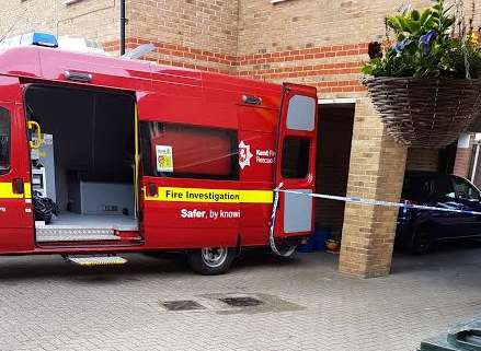 Fire investigation teams at the flat to determine the exact cause.