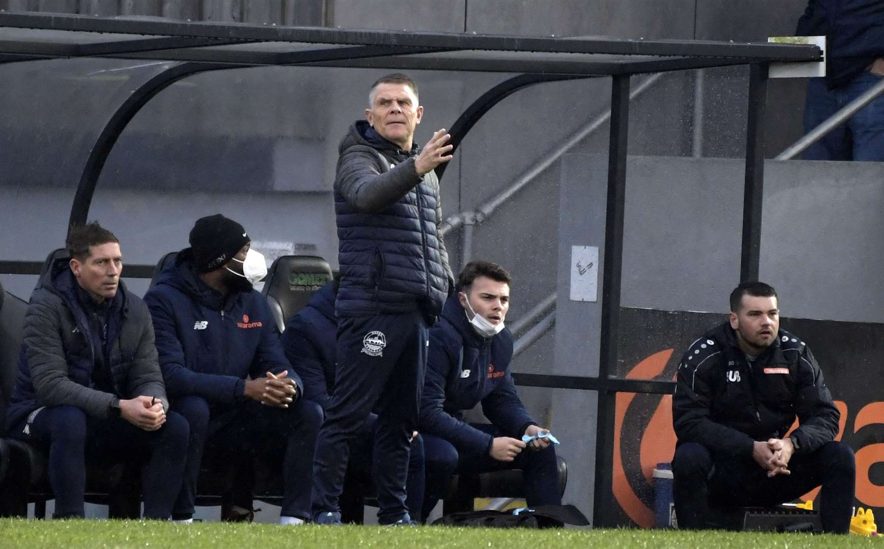 Dover boss Andy Hessenthaler makes his point from the sidelines. Picture: Barry Goodwin (53955760)