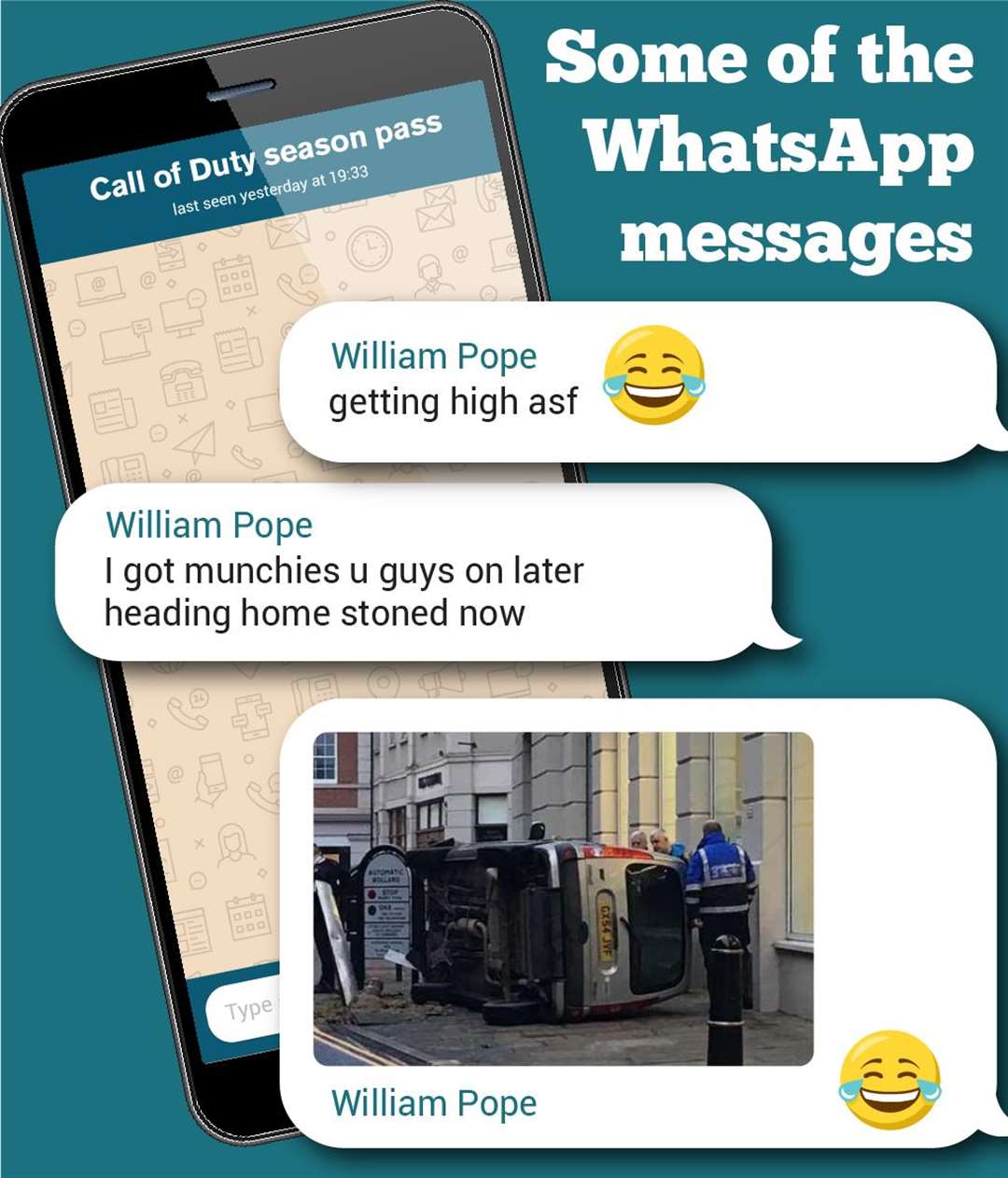 Examples of PC Pope's WhatsApp messages