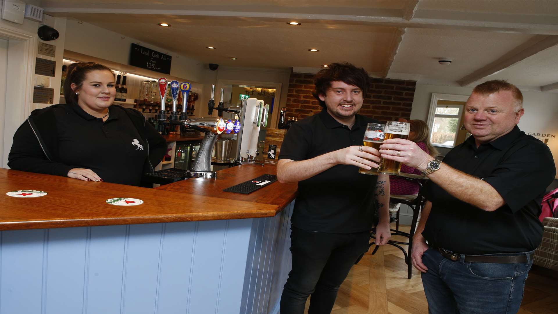 Amie Scorer, Tim Jackson and Steve Manyweathers at The White Horse in Headcorn