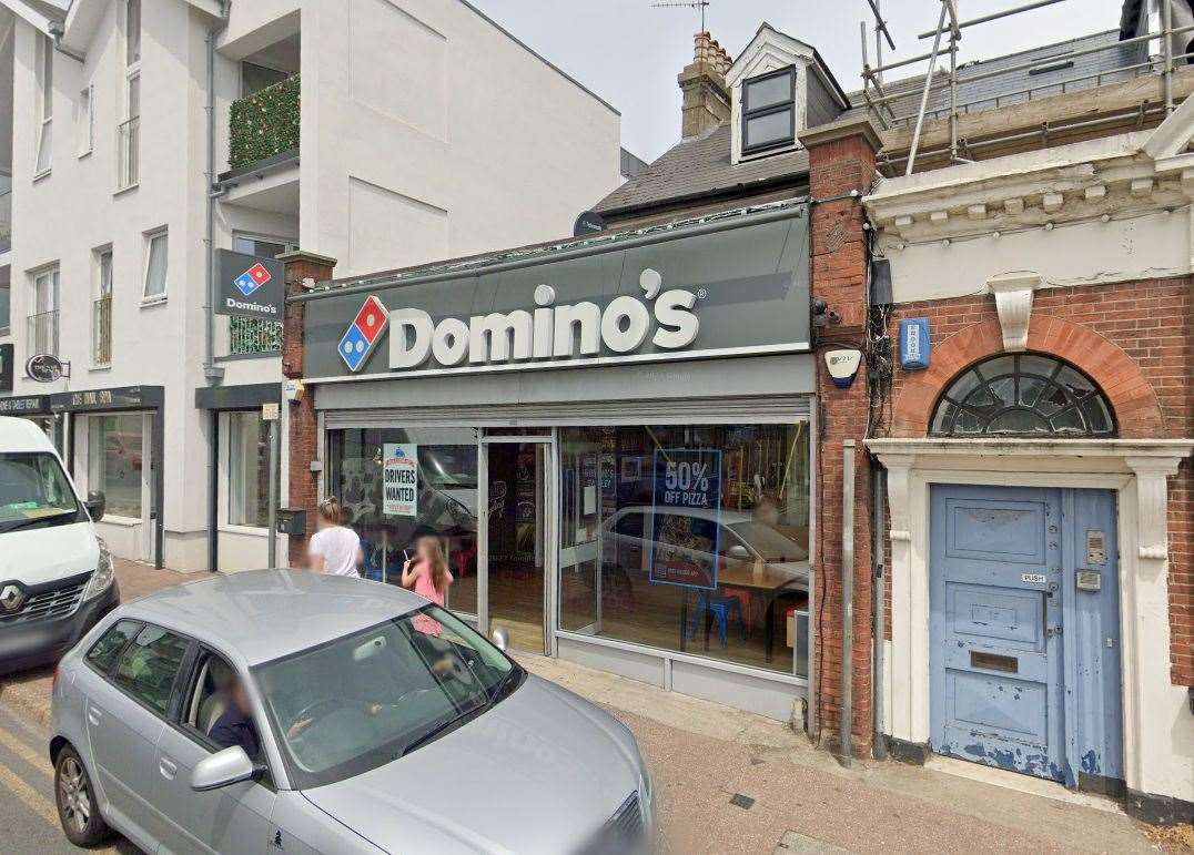 The suspect is alleged to have stolen money from the till in Domino's in High Street, Swanley. Photo credit: Google Maps