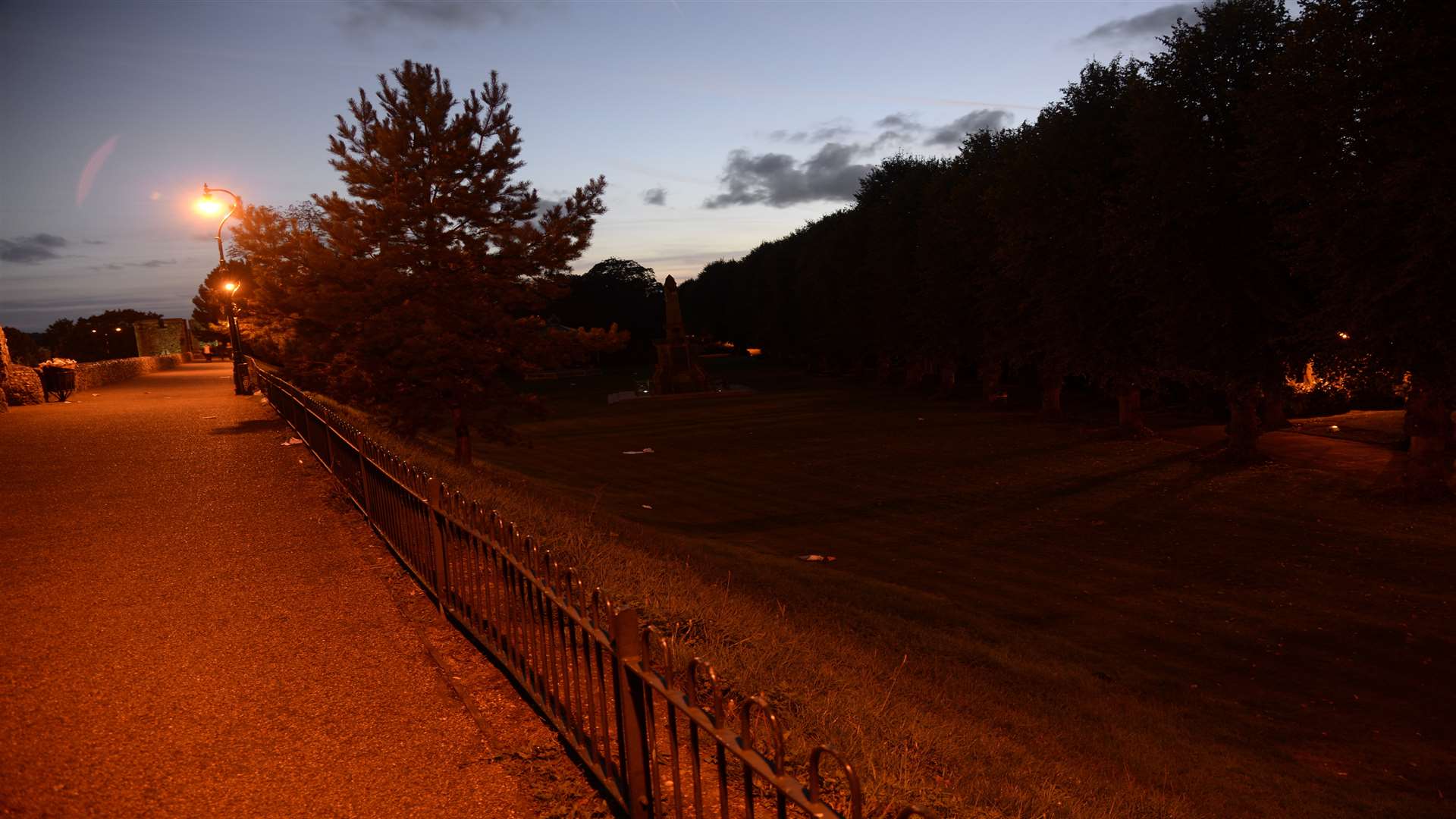 The Dane John Gardens in Canterbury has been plunged into darkness