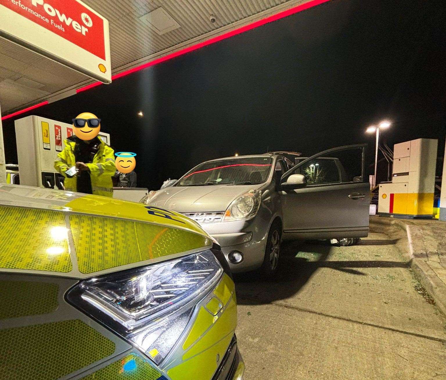 The cloned car was pursued to a Shell petrol station in Malling Road, Snodland. Picture: @KentPoliceRoads