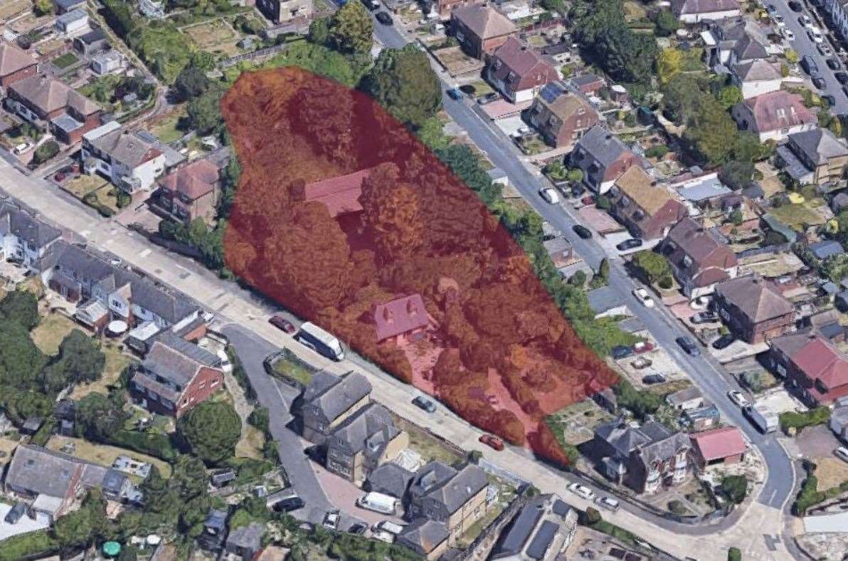 A birds-eye view showing the location of the disused quarry in Broom Hill Road, Strood. Picture: Picture: Ubique Architects