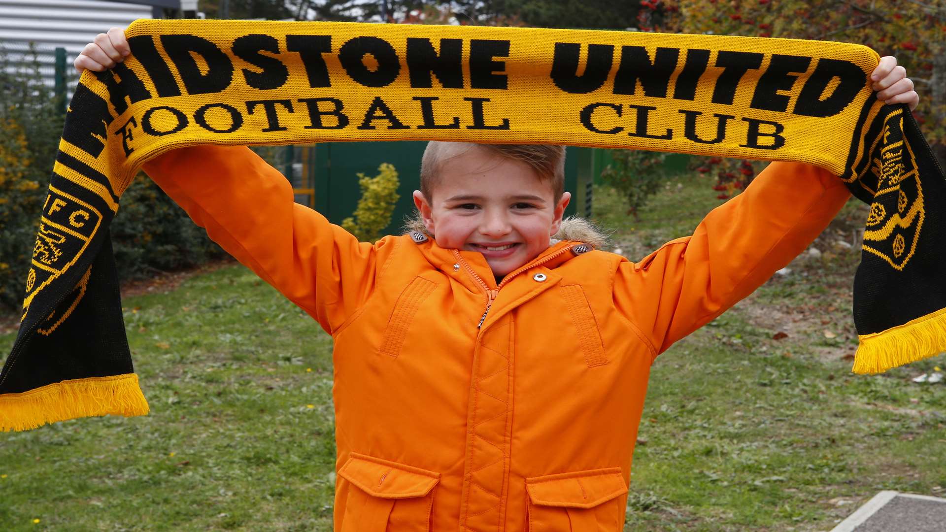 Young Stones fan George Kybert gets into the spirit of the FA Cup before kick-off Picture: Andy Jones