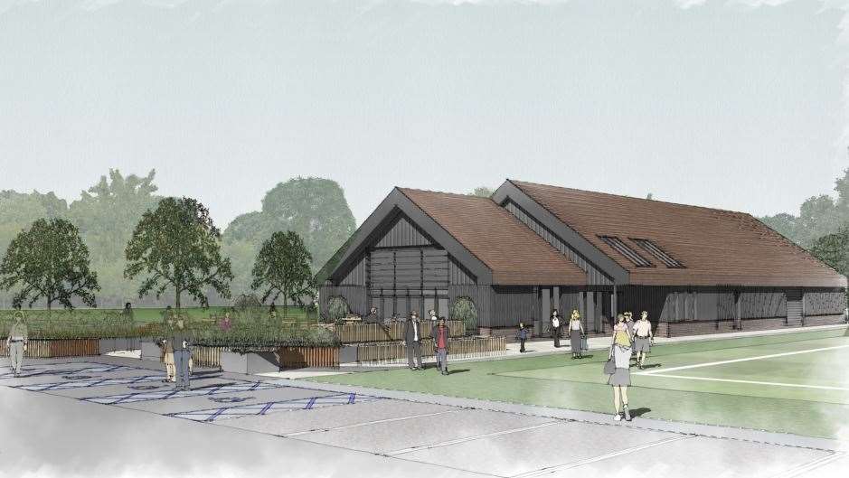 An image of the sports pavilion that would be built if Wates gets the go ahead for its plan