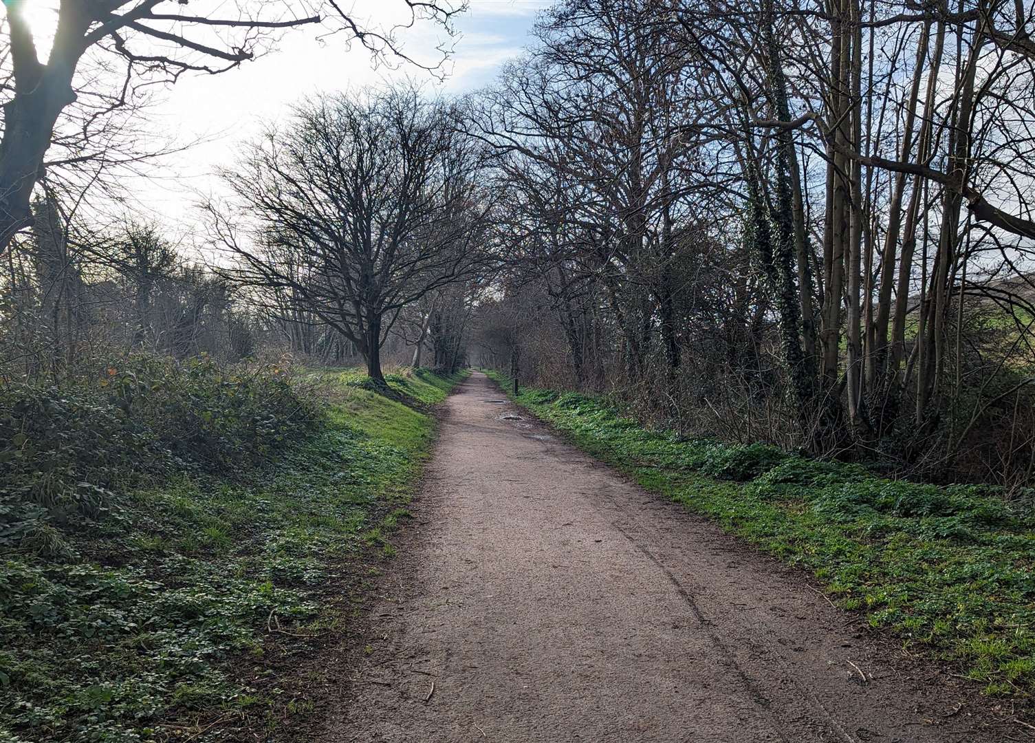 The path leads alongside the Royal Military Canal from Hythe