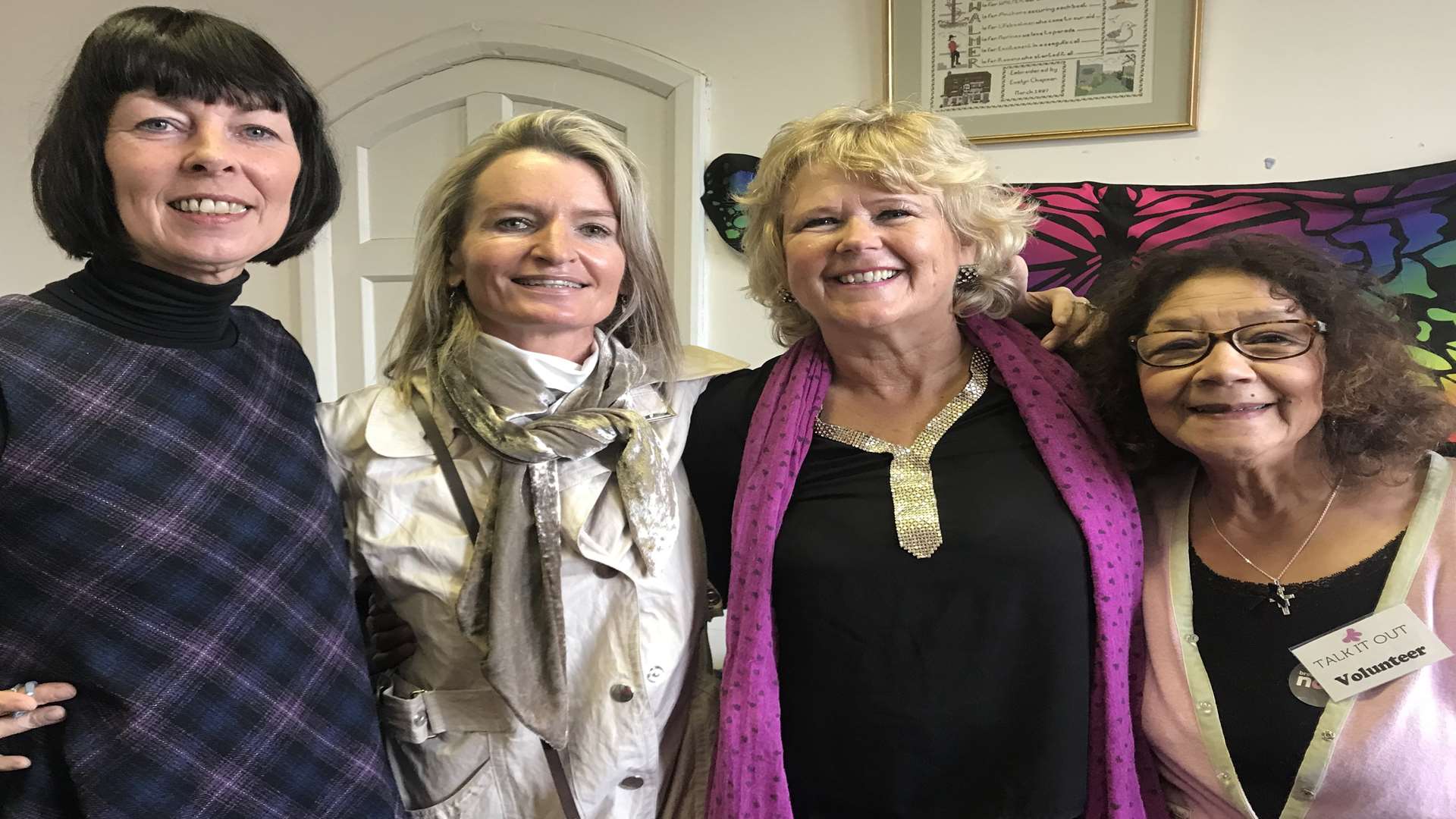 Hayley with friends Debbie Haynes, Tracy Carr and Marie Jordan at the Talk It Out wellbeing centre in Deal