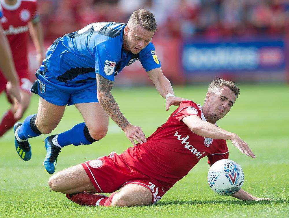 Accrington v Gillingham action Picture: Ady Kerry (3433140)