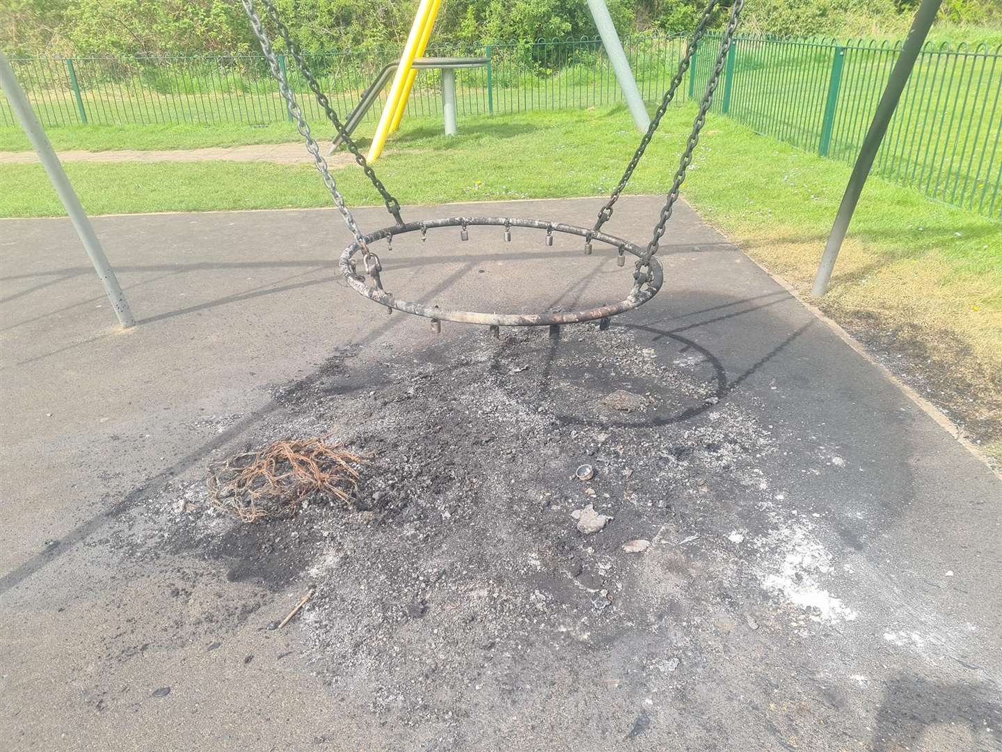 The swing was destroyed. Picture: Tracy Kay