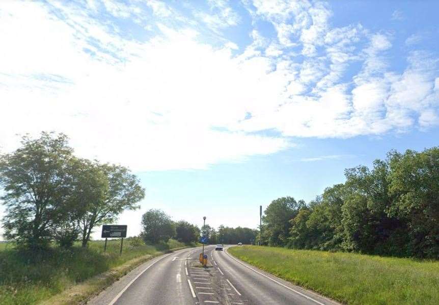 A man has died after being found injured by the A257 near Ash, Canterbury, shortly before 7am. Picture: Google Street View