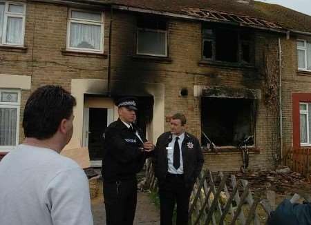 The emergency services at the scene of the tragedy