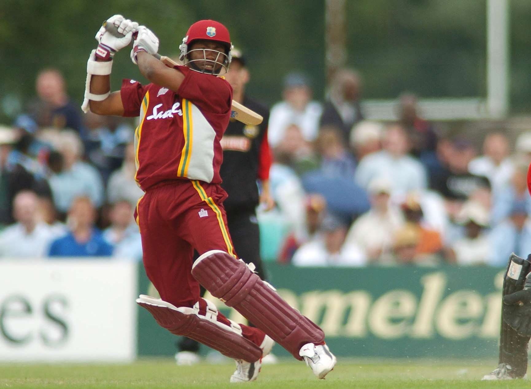 Brian Lara cuts a James Tredwell delivery on the West Indies visit to Beckenham in June 2004. Picture: Ady Kerry.