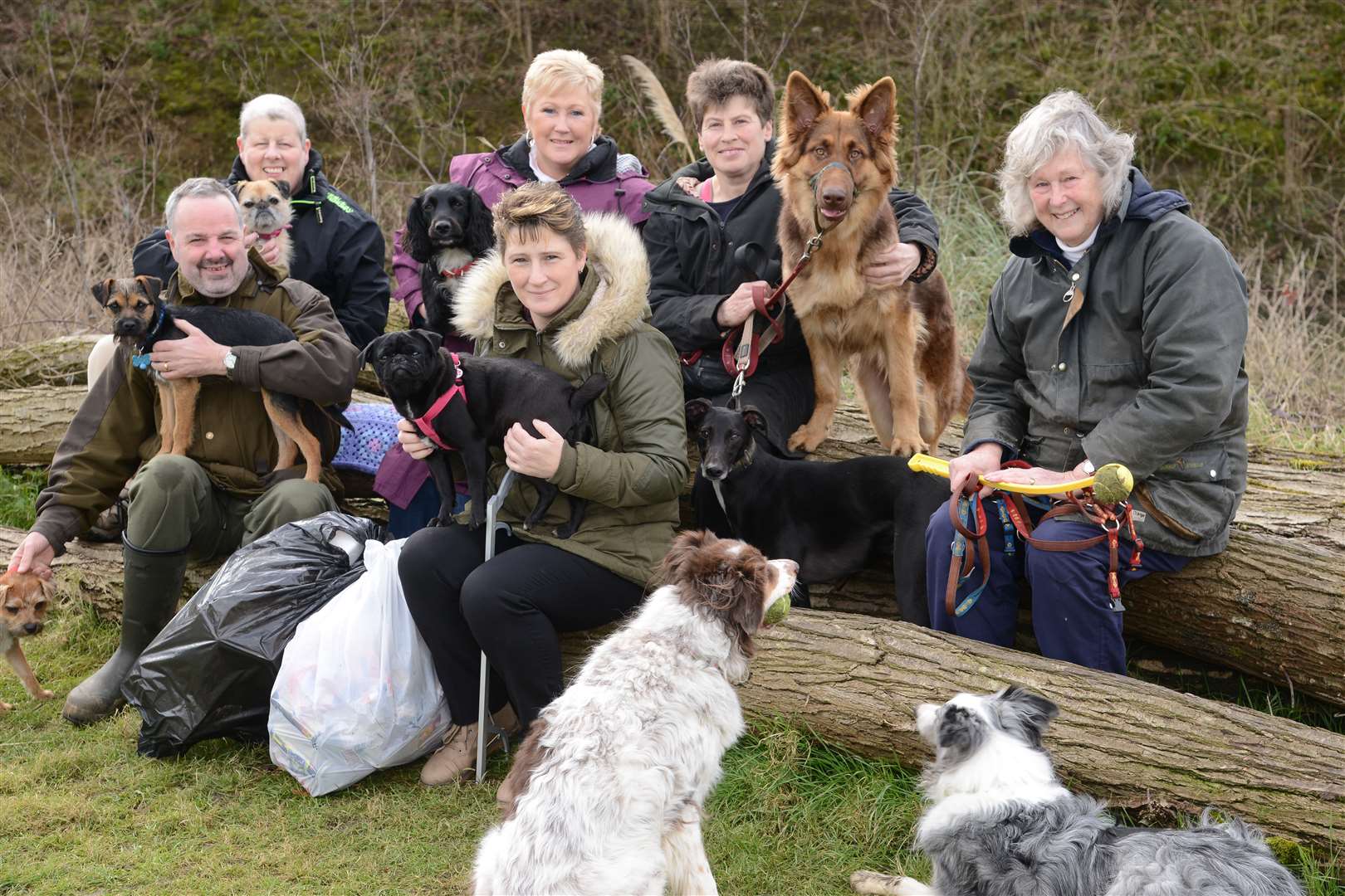 The 'Little Burton Litter Pickers' and their dogs