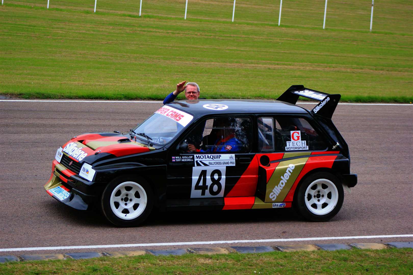 Rallycross legend Will Gollop paraded a MG Metro 6R4. Picture: Joe Wright