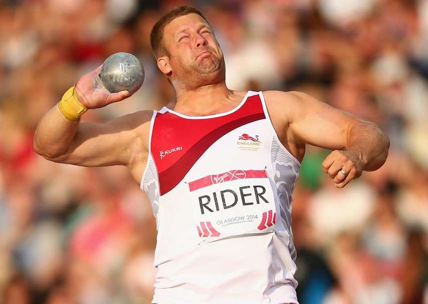 Scott Rider in action in the shot putt final at Hampden Park. Picture: Julian Finney/Getty Images