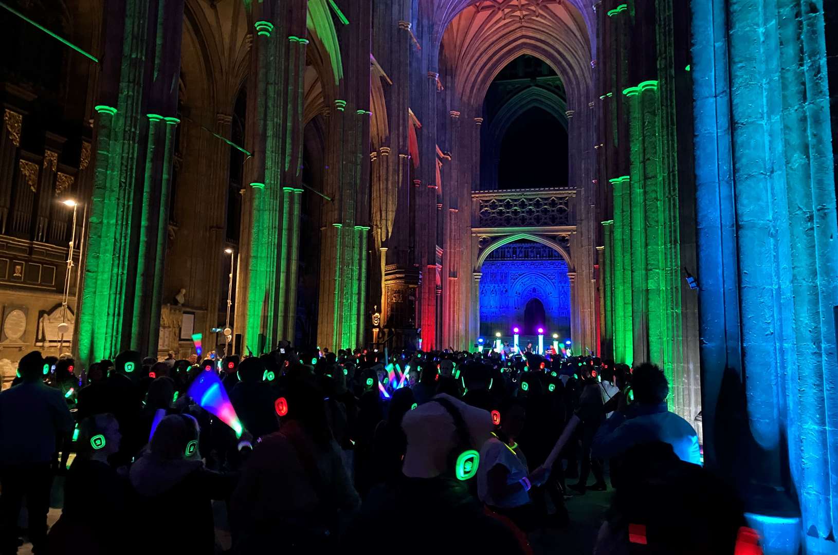 There were huge crowds at the silent discos within Canterbury Cathedral’s nave