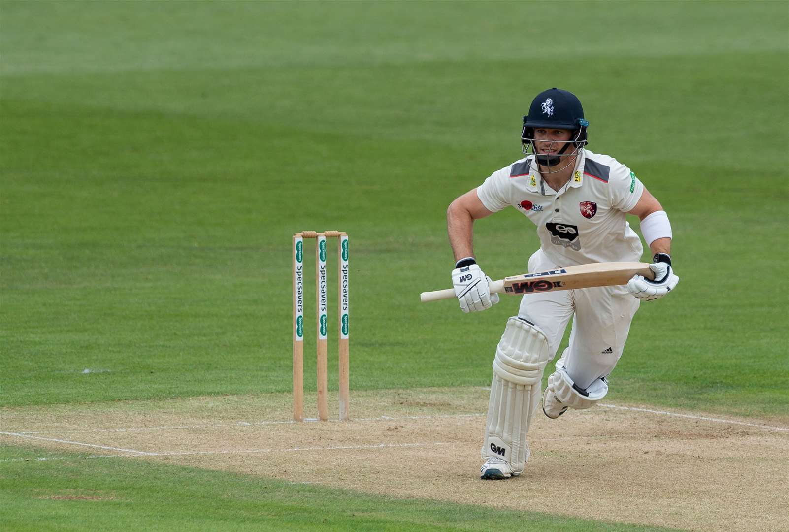 Sean Dickson on his way towards a century for Kent against Warwickshire. Picture: Ady Kerry