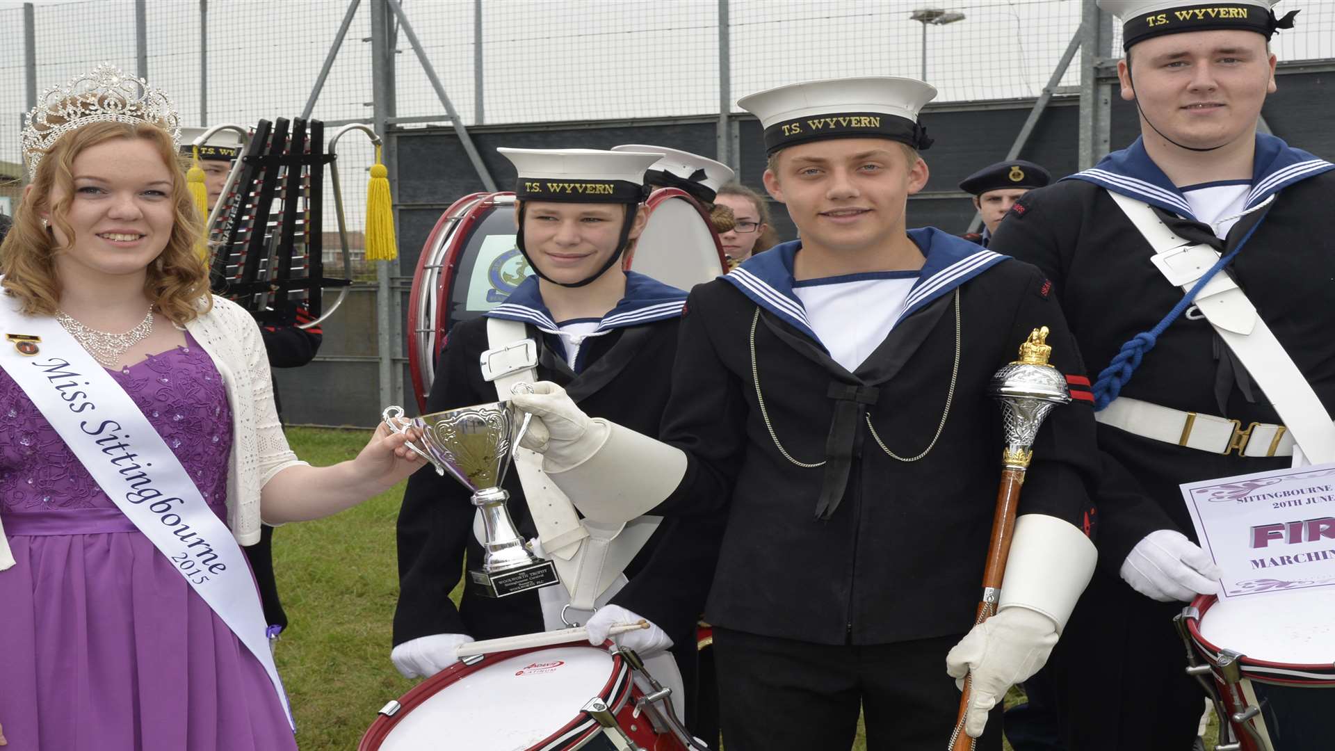 Sittingbourne carnival 2015- the carnival parade. The band win first prize from Miss Sittingbourne