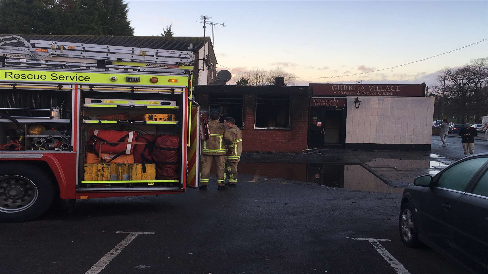 Fire crews were called out in the early morning