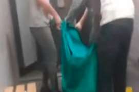 One video showed a "bag and tag" prank