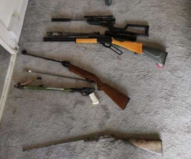 Weapons found at the site