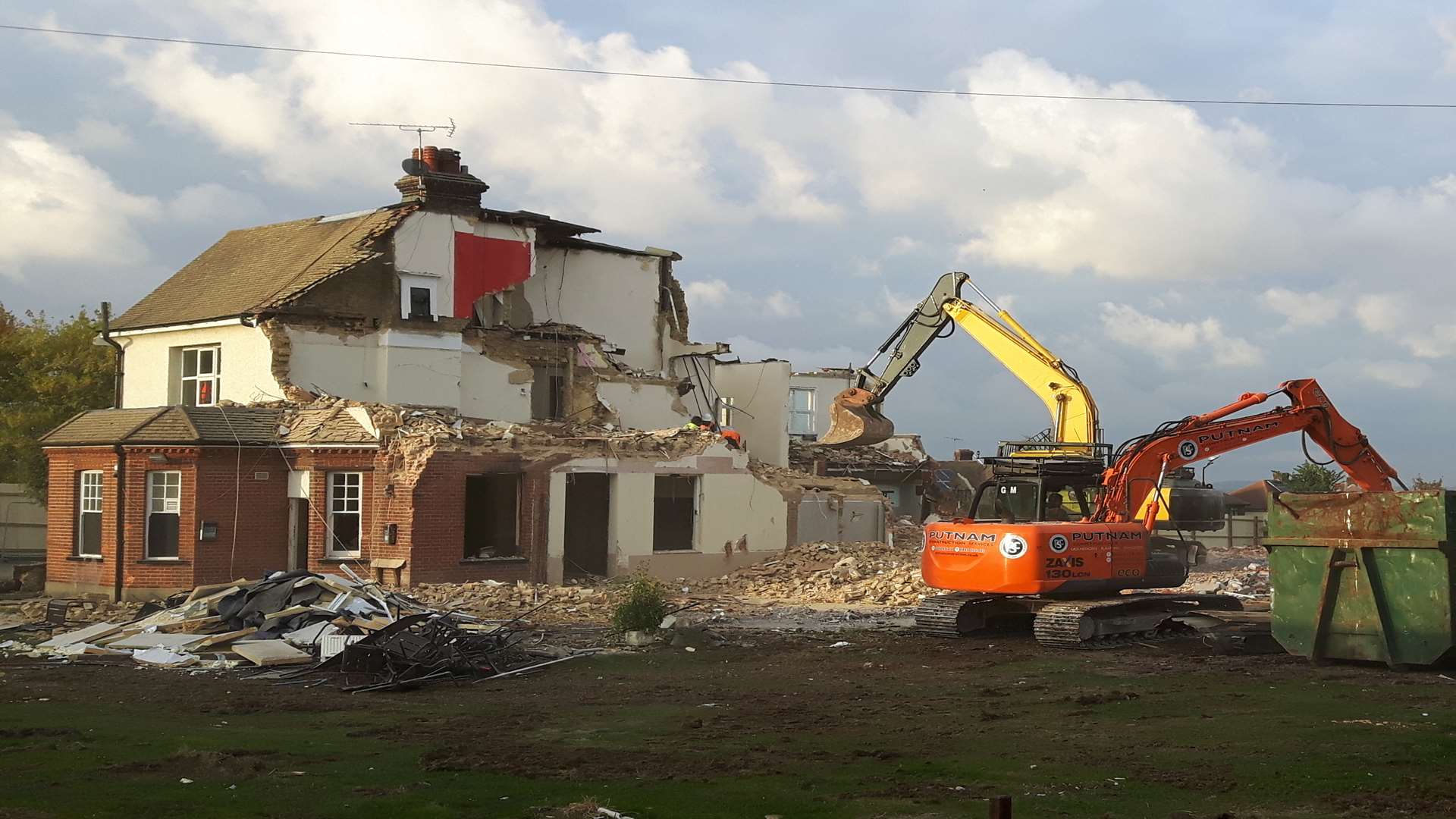 The unauthorised demolition at the pub