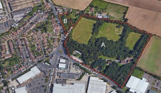 An aerial view of the Westwood Lodge site