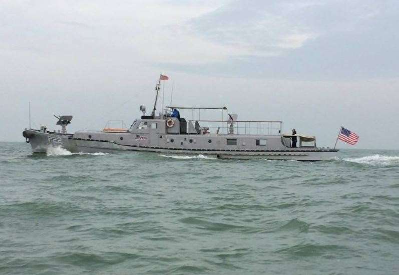 The P22 gunboat will leave Sandwich on Friday ahead of an 18-hour voyage to France. Picture: Barry Field
