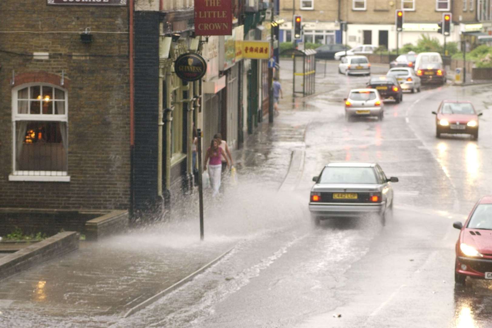 Chatham High Street hit by flooding during a thunderstorm in September