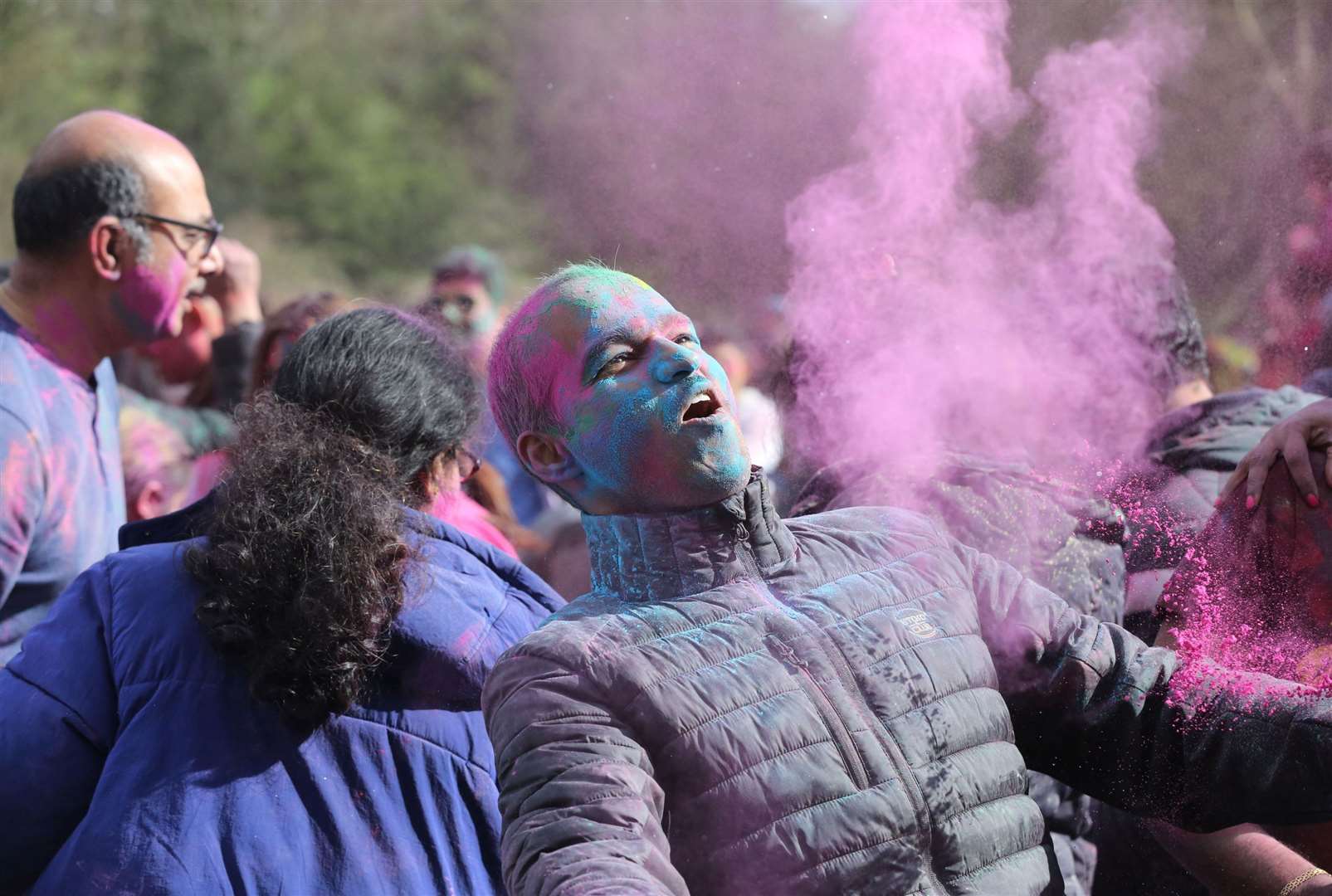 Coloured powders were thrown in celebration at Dartford’s Open Air Theatre. Picture: Andy Barnes