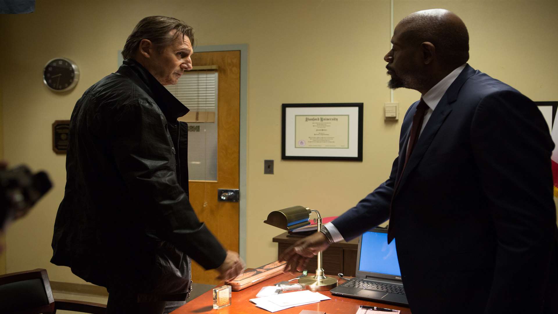 Liam Neeson and Forest Whitaker, in Taken 3. Picture: PA Photo/Sam Urdank/Fox UK