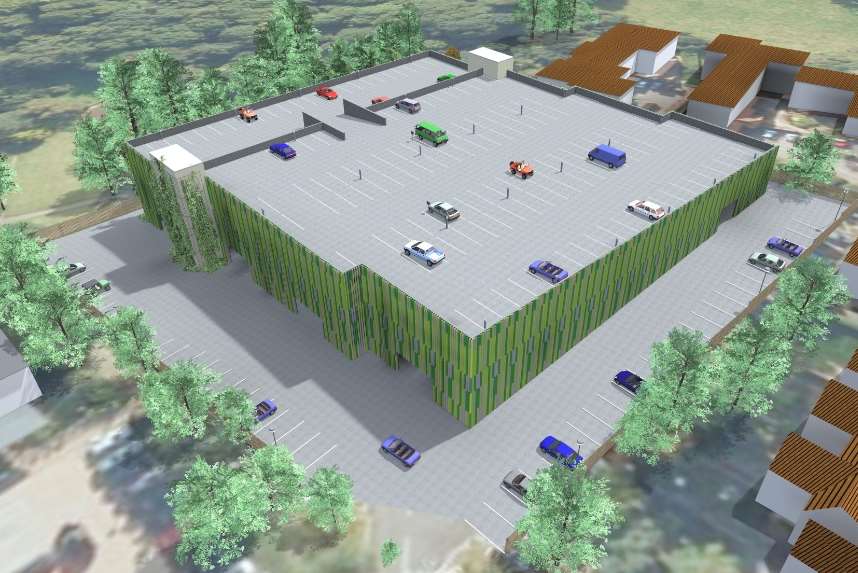 An artist's impression of what the car park will look like