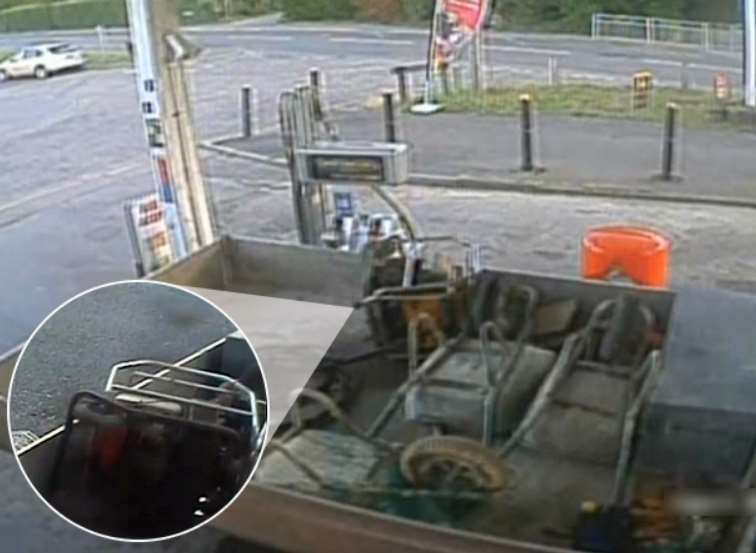 CCTV footage shows the unsecured generator. Picture courtesy of Sussex Police.