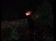 The greenhouse on fire. Picture and video Sally Sullivan