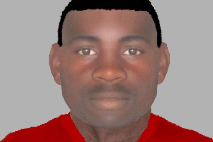 An efit of a man police are hunting after a woman was grabbed in Canterbury
