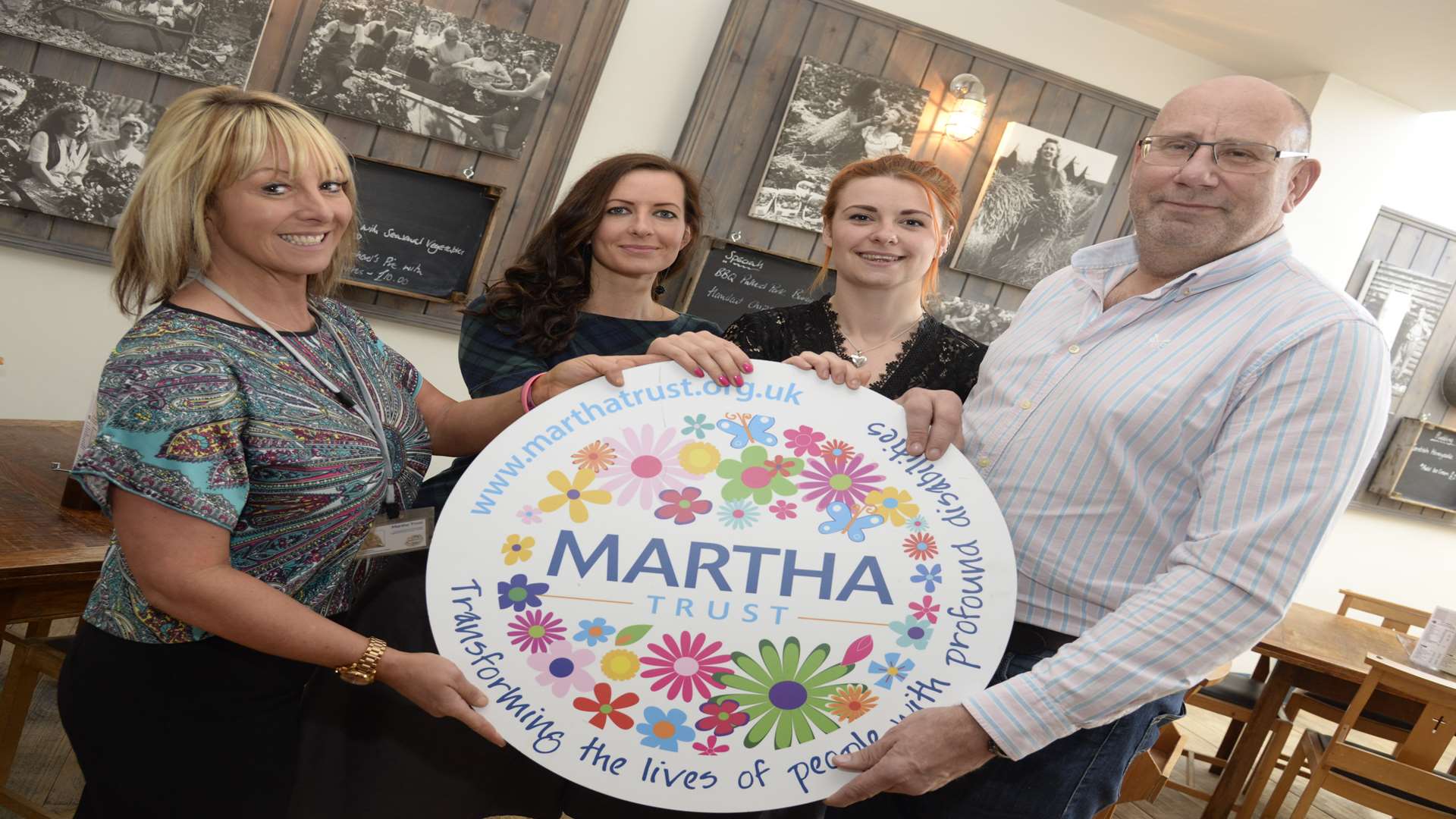 Kerry Rubins from the Martha Trust with Claire Clayson, Kyrstie and Ian Linstead