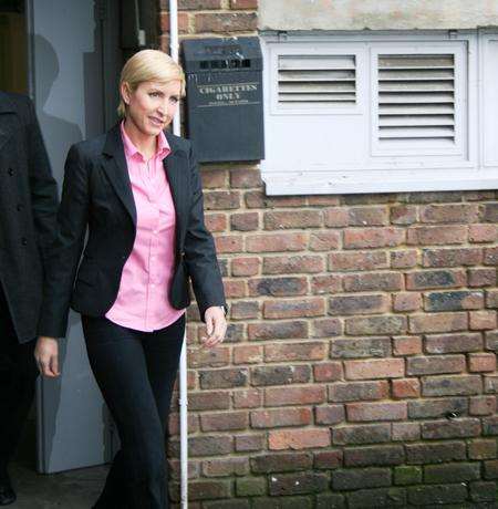 Heather Mills leaves tribunal office at Ashford