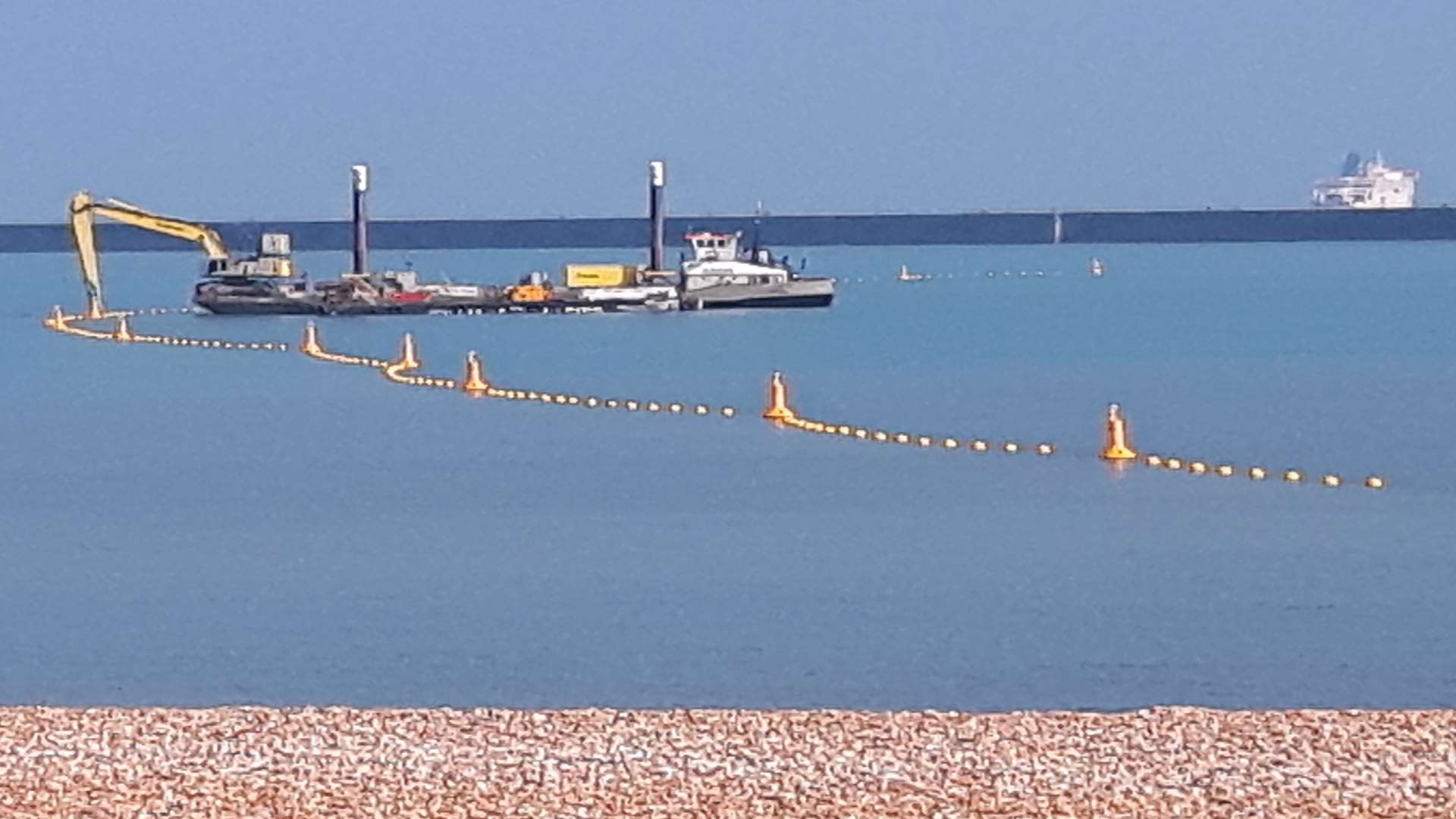 Dredging for the Western Docks development already taking place at Dover Harbour.