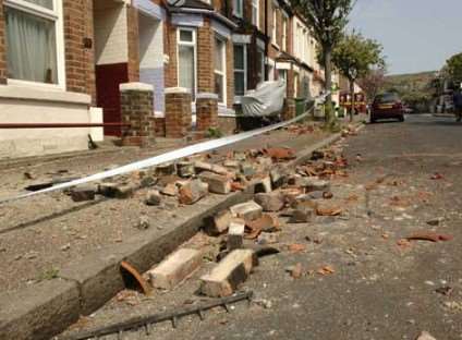 Damage caused by a previous earthquake in Kent