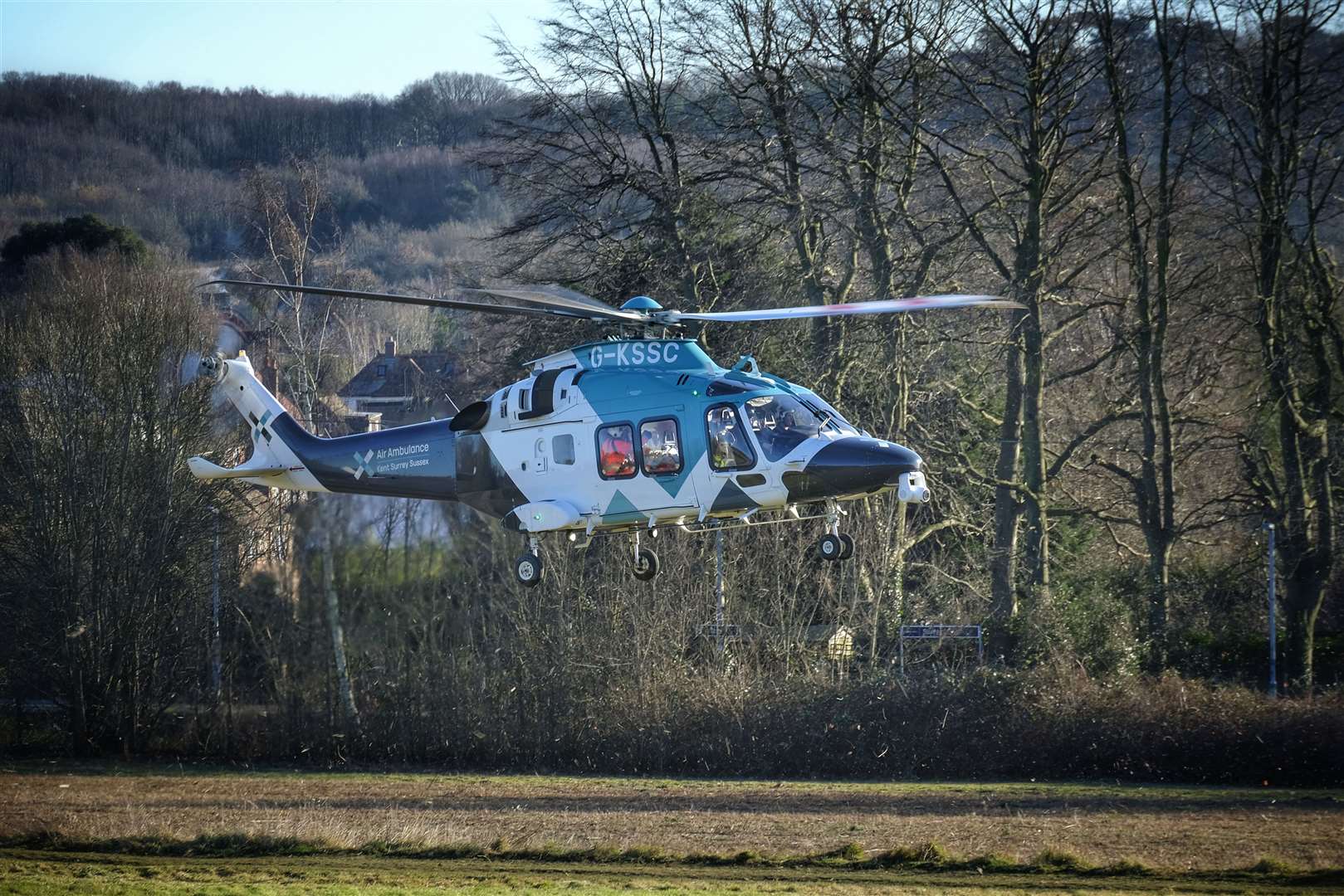 The air ambulance in Sturry, Canterbury. Picture: Tom Banbury