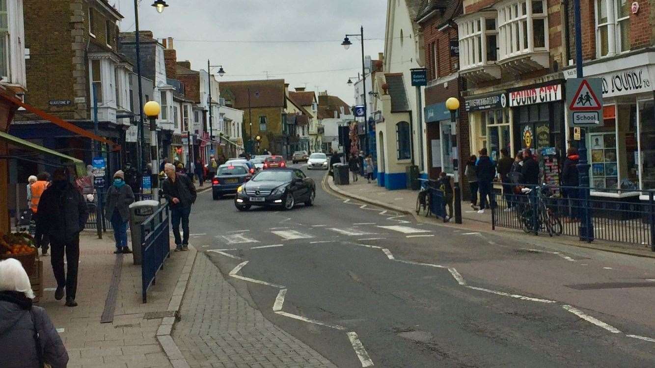 The incident took place in Whitstable High Street over the weekend