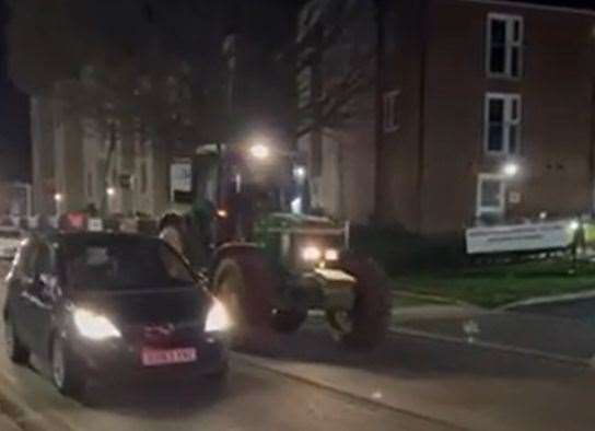 Numerous tractors have been spotted in and around the town