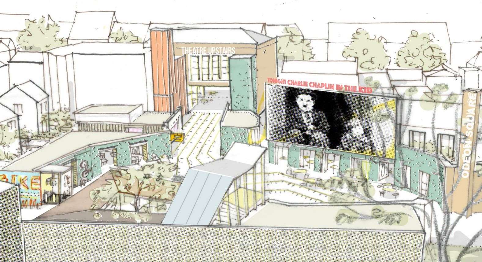 An artist's impression of Ashford Borough Council's previous plans for the site